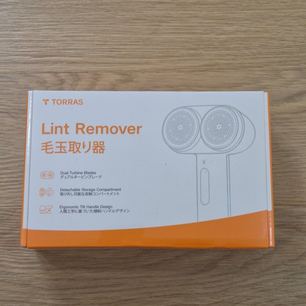 TORRAS Dual Head Lint Remover Electric Fabric Shaver Rechargeable 3 Speed SEALED